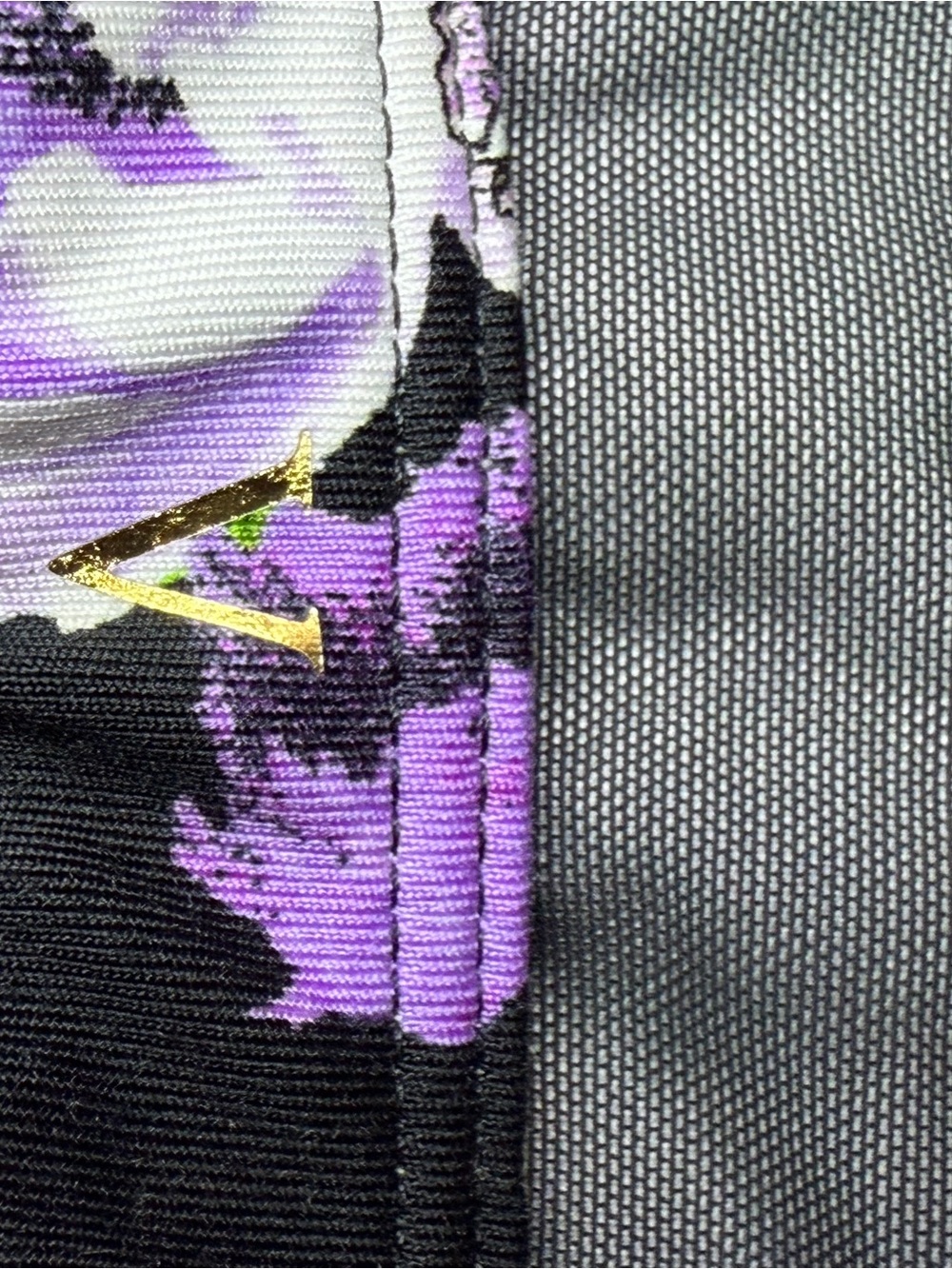 Victoria's Secret Black Floral Strappy Sports Bra with Purple Accents - Picture 3 of 6